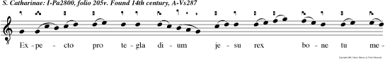 Expecto pro tegla dium jesu rex bone tu meum colloca in paradiso spiritum et fac miseri cordiam meam agentib memoriam e u o u a e.