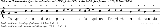 Exspe tetur sicut pluvia eloquium Domini, et descendet sicut ros super nos Deus noste