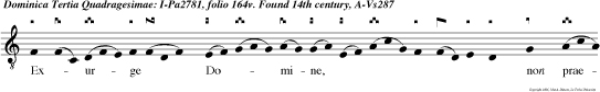 Exurge Domine, non praevaleat homo: judicentur gentes in conspectu tuo. In convertendo inimicum meum retrorsum, infirmabun tur, et perient a facie tua.