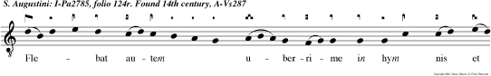 Flebat autem uberrime in hym nis et canticis, suave sonan tis Ecclesiae vocibus vehementer affectus