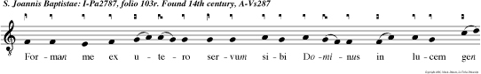 Forman me ex utero servum sibi Dominus in lucem gen tium, ut sim salus ejus ab extremis ter rae.
