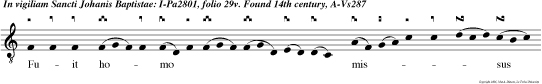 Fuit homo missus a Deo, cui nomen Joannes erat: hic venit. V.Ut testimonium perhiberet de lumine, et pararet Domino plebem perfectam.
