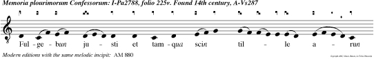 Fulgebun justi et tamqua scin til le arun dineto discurrent judicabun nationes et regnabun in eternum