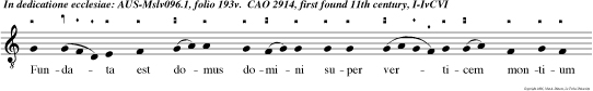 Fundata est domus domini super verticem montium et exaltata est super omnes colles.