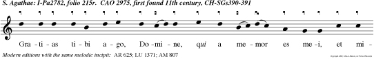 Gratias tibi ago, Domine, qui a memor es mei, et misisti apostolum tuum curare vulnera mea.