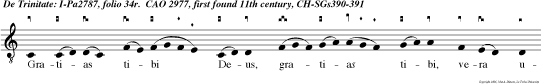 Gratias tibi Deus, gratias tibi, vera una Trinitas, una et sum ma Deitas, sancta et una Unitas.