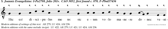 Hic est discipulus me us: sic eum volo manere donec veniam.