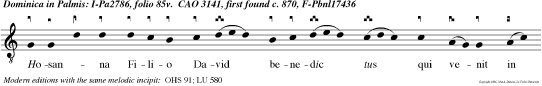 Hosanna Filio David benedic tus qui venit in nomine Domini.