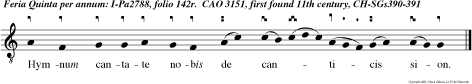 Hymnum cantate nobis de canticis sion.