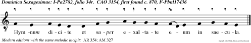 Hymnum dicite et super exaltate eum in saecula.