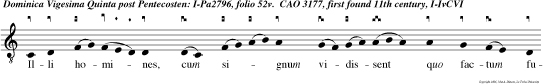 Illi homines, cum signum vidissent quo factum fuerat, glorificaban Deum, et deceban Qui a hic est salvator mun di.