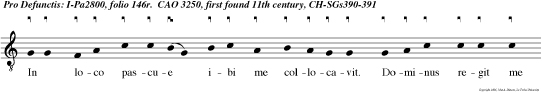 In loco pascue ibi me collocavit. Dominus regit me e u o u a e.