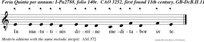 In matutinis domine meditabor in te.