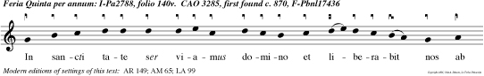 In sancti tate ser viamus domino et liberabit nos ab inimicis nostr
