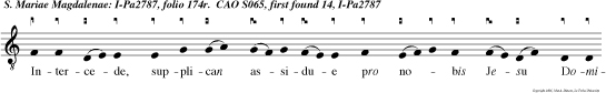 CAO S065 Intercede, supplican assidue pro nobis Jesu Domino, Maria Magdalena.