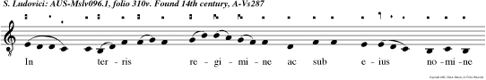 In  terris regimine ac sub eius nomine protec ta fuisti modo tibi gratiam impetret ac veniam in conspectu Christi.