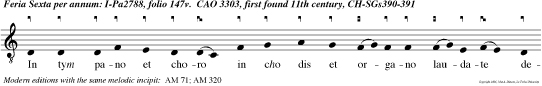 In tym pano et choro in cho dis et organo laudate deum.