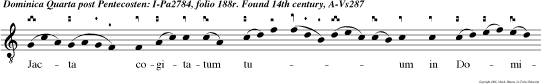 Jacta cogitatum tuum in Domino, et ipse te enutriet. v.Dum clamarem ad Dominum exaudivit vocem meam ab his qui appropinquan mihi.