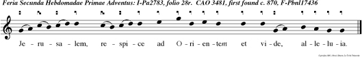 Jerusalem, respice ad Orientem et vide, alleluia.