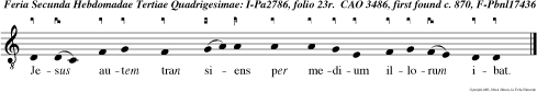 Jesus autem tran siens per medium illorum ibat.