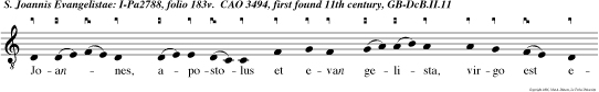 Joannes, apostolus et evan gelista, virgo est electus a Domino, atque inter ceteros magis dilectus.