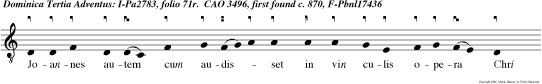 Joannes autem cum audisset in vin culis opera Chri sti mitten duos de discipulis suis,  ait illi: Tu es qui ven turus es, an alium exspectamus
