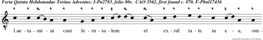 Laetamini cum Jerusalem et exsul tate in ea, omnes qui diligitus eam in aeternum