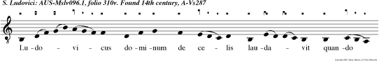 Ludovicus dominum de celis laudavit quando vite terminum celo dedicavit.