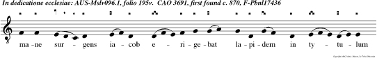 mane surgens iacob erigebat lapidem in tytulum fundens oleum desuper votum vovit domino vere locus iste sanctus est et ego nesciebam.