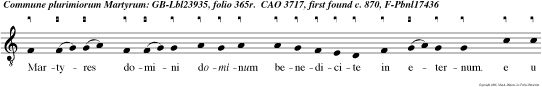 Martyres domini dominum benedicite in eternum. e u o u a e.