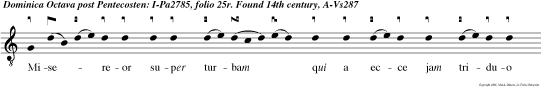 Misereor super turbam qui a ecce jam triduo sustinen me nec haben quo man ducen et si dimisero eos jejunos, deficient in via, alleluia.
