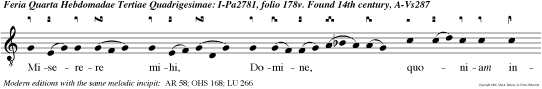 Miserere mihi, Domine, quoniam infir mus sum: sana me, Domine. v.Con turbata sun omnia ossa mea: et anima mea turbata est valde.