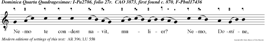 Nemo te condem navit, mulier? Nemo, Domine, Nec e go te con dem nabo jam amplius noli peccare.
