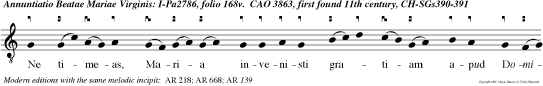 Ne timeas, Maria invenisti gratiam apud Dominum ecce concipies et paries filium.