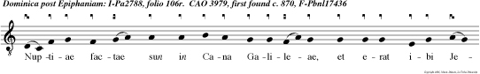 Nuptiae factae sun in Cana Galileae, et erat ibi Jesus cum Maria matre ejus.