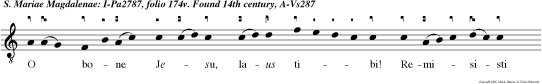 O bo ne Jesu, laus tibi! Remisisti peccatrici multa pec camina, qui a te dilexit mul tum.
