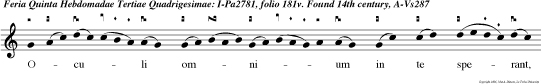 Oculi omnium in te sperant, Domine: et tu das illis escam in tempore opportuno. v.Aperis tu manum tuam: et imples omne animal benedictione.