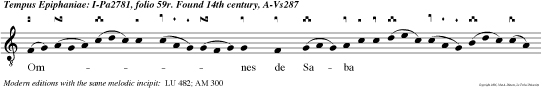 Omnes de Saba venient, aurum et thus deferentes, et laudem Domino annuntiantes. v.Sur ge, et illuminare Jerusalem: quia gloria Domini superte orta est.