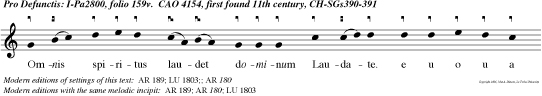 Omnis spiritus laudet dominum Laudate. e u o u a e.