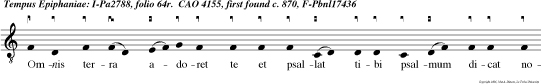 Omnis terra adoret te et psallat tibi psalmum dicat nomini tuo, Domine.