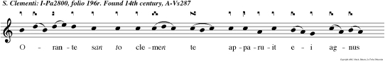 Orante san to clemen te apparuit ei agnus dei Dominus regnavit e u o u a e.