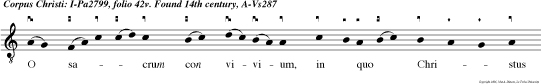 O sacrum con vivium, in  quo Christus sumitur recolitur memoria passionis ejus men  impletur gratia et futurae gloriae nobis pignus datur, alleluia.