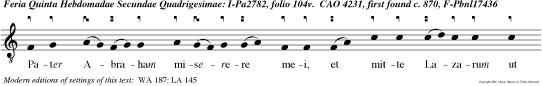 Pater Abraham miserere mei, et mitte Lazarum ut intin gat extremum digiti sui in aqua ut refrigeret lin guam meam.