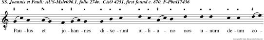 Paulus et johannes dixerunt iuliano nos unum deum colimus qui ferit celum et terram.