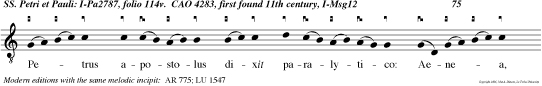 Petrus apostolus dixit paralytico: Aenea, sanet te Dominus Jesus Chri stus surge et sterne tibi. Qui con tinuo surrexit, et omnes qui videran conver si sun ad Dominum