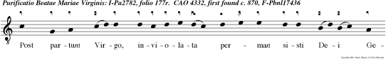 Post partum Virgo, inviolata perman sisti Dei Genitrix, intercede pro nobis.