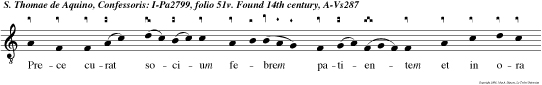 Prece curat socium fe brem patientem et in ora vestium  sanguine fluentem