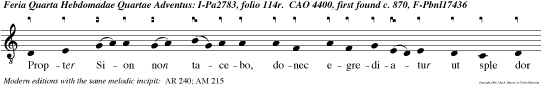Propter Sion non tacebo, donec egrediatur ut sple dor Justus ejus.