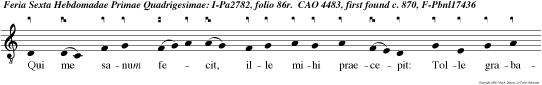 Qui me sanum fecit, ille mihi praecepit: Tolle grabatum tuum, et ambula in pace.