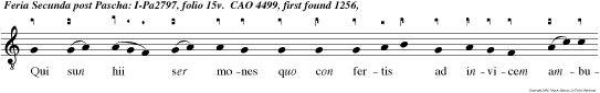 Qui sun hii ser mones quo con fertis ad invicem ambulates, et estis tri stes? alleluia alleluia.